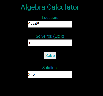 Algebra Calculator